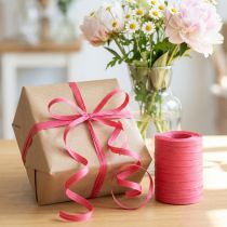 Artículo Cinta rizada, cinta de regalo sostenible, rosa, 10 mm, 100 m