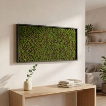 Artículo Mural musgo en marco verde 60x30cm Decoración de pared de musgo