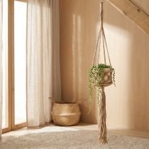 Artículo Macramé colgante bohemio beige marrón Ø12cm H79cm