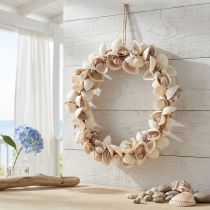 Artículo Corona de conchas decoración de conchas decoración colgante marítima Ø33cm 60cm