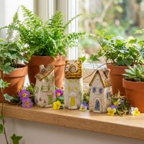 Artículo Decoración de cerámica para interiores y macetas. Ideal como regalo. 10 cm (3 piezas).