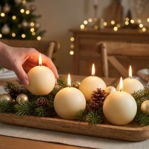 Artículo Velas esféricas color crema, 60 mm, juego de 16, velas navideñas, ambiente festivo, marca de calidad RAL