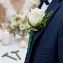 Artículo Alfiler de boda verde, plateado 2,6 cm x 5 cm 50 piezas