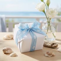 Artículo Cinta de regalo azul barco cinta decorativa marítima 25mm 20m
