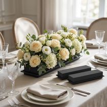 Artículo Material enchufable decoración de mesa floral espuma negro 48cm 4 piezas
