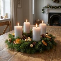 Artículo Velas de pilar, color gris claro liso, 70×100 mm, 4 piezas, para decoración de mesas, bodas, Navidad
