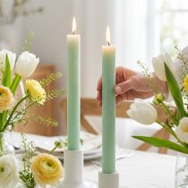 Artículo Velas cónicas unicolor verde claro 34mm x 300mm 4ud