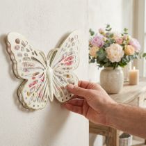 Artículo Decoración de pared decoración de mariposas de metal estilo campestre AN29,5 cm
