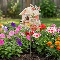 Artículo Estacas de jardín pájaros de metal, estacas de plantas decoración de pajarera 76,5 cm