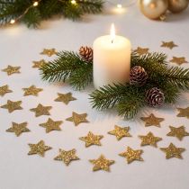Artículo Mini estrellas doradas con purpurina de 2,5 cm, 96 unidades
