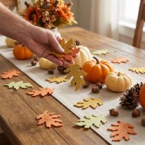 Artículo Decoración de mesa otoño hojas de otoño hojas de decoración dispersas 4cm 72 piezas