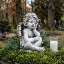 Artículo Grabengel Ángel Gris Figura Tumba Decoración Tumba 24cm