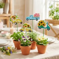 Artículo Coche con estaca de jardín, decoración de regalo permiso de conducir L24/24,5 cm 16 piezas