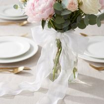 Artículo Cinta de gasa cinta de organza cinta decorativa organza blanca 40mm 20m
