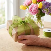 Artículo Cinta de gasa cinta de organza cinta decorativa organza verde 25mm 20m