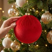 Artículo Bola de Navidad grande roja para colgar, 15 cm, 3 piezas