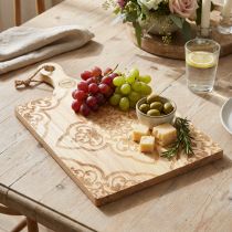 Artículo Tabla de cortar decorativa bandeja rectangular madera mango 33×29cm