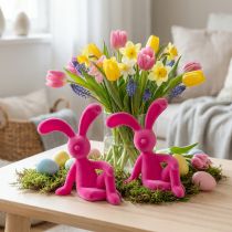 Artículo Conejo sentado decorativo como elemento decorativo primaveral para salón u oficina, 22 cm, 2 piezas