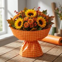 Artículo Papel para puños 25cm 100m Cuadros naranjas