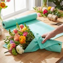 Artículo Papel para puños papel de seda flor papel turquesa 25cm 100m