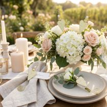 Artículo Alfiler de boda con corazón crema 12cm 16uds
