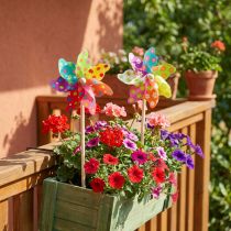 Artículo Molinete Molino De Viento Colorido Flores Puntos Balcón Ø15cm 2uds