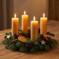 Artículo Velas cónicas lisas miel 34x300mm 4uds