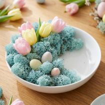 Artículo Musgo de decoración azul claro aguamarina musgo de reno musgo artesanal 400g