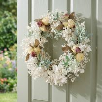 Artículo Corona de puerta eucalipto corona de eucalipto artificial blanqueada Ø50cm