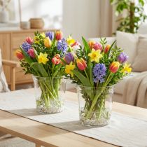 Artículo Macetero de flores de cristal transparente cónico Ø12cm H12,5cm 2ud