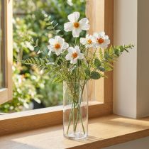 Artículo Flores artificiales Cosmea flores de seda blanca Al.51cm 3 piezas