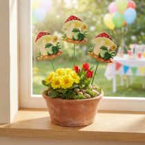 Artículo Tapón decorativo tapón floral de madera decoración rana 6,5 cm 18 piezas