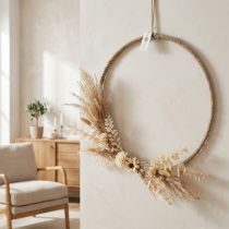 Artículo Anillo decorativo de yute de 40 cm, juego de 2, decoración bohemia y escandinava para pared y puerta