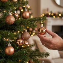 Artículo Mini bolas de árbol de Navidad bronce irrompibles Ø3cm H3.5cm 14ud