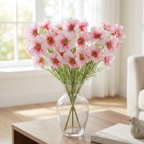 Artículo Flores artificiales Cosmos rosas de 77 cm, flores decorativas, plantas artificiales, flores de seda, juego de 3
