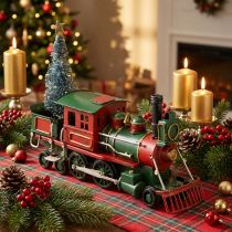 Artículo Tren navideño con locomotora de abeto verde navideño 20cm