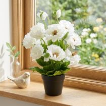 Artículo Amapola en una olla de flores de seda blanca decoración floral
