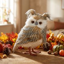Artículo Búho decorativo, otoño, animal del bosque, decoración de invierno H27cm
