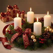 Artículo Cinta de estrella cinta decorativa Navidad oro rojo A25mm L15m