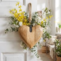 Artículo Corazón de madera, corazón decorativo para colgar, decoración de corazón Al 19 cm