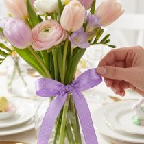 Artículo Cinta de regalo cinta decorativa punteada violeta 10mm 25m