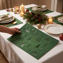 Artículo Mantel individual decoración mesa navideña fieltro verde 45×35cm 4ud