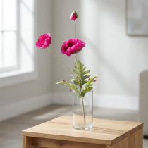 Artículo Amapolas artificiales flores decorativas de seda rosa 70cm
