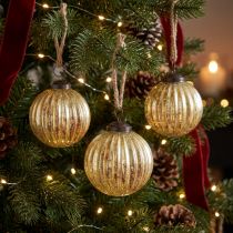Artículo Bolas de árbol bolas navideñas doradas vidrio Ø7cm H7,5cm 6ud