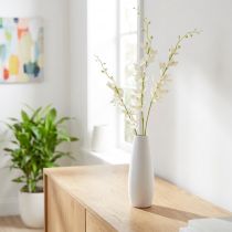Artículo Rama de orquídea artificial con flores color blanco crema, 90 cm de largo, 2 unidades