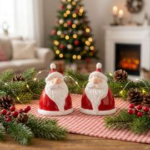 Artículo Figura de Papá Noel en rojo, 13 cm – Decoración navideña ideal para un ambiente festivo – 2 unidades