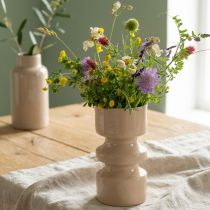 Artículo Jarrón de flores de metal esmaltado en marrón capuchino Ø9cm H17.5cm