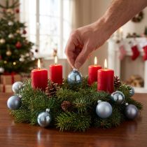 Artículo Mini bolas navideñas de cristal azul mate metalizado 40mm 32 uds