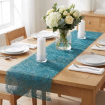 Artículo Camino de mesa Deco polar Sizoweb azul petróleo 30cm 5m