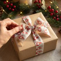 Artículo Cinta de regalo Cinta navideña gnomo rojo 40mm 15m